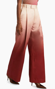 Oxblood Ombre Wide Leg Trousers