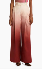 Oxblood Ombre Wide Leg Trousers