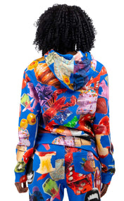 Blue Print Hoodie