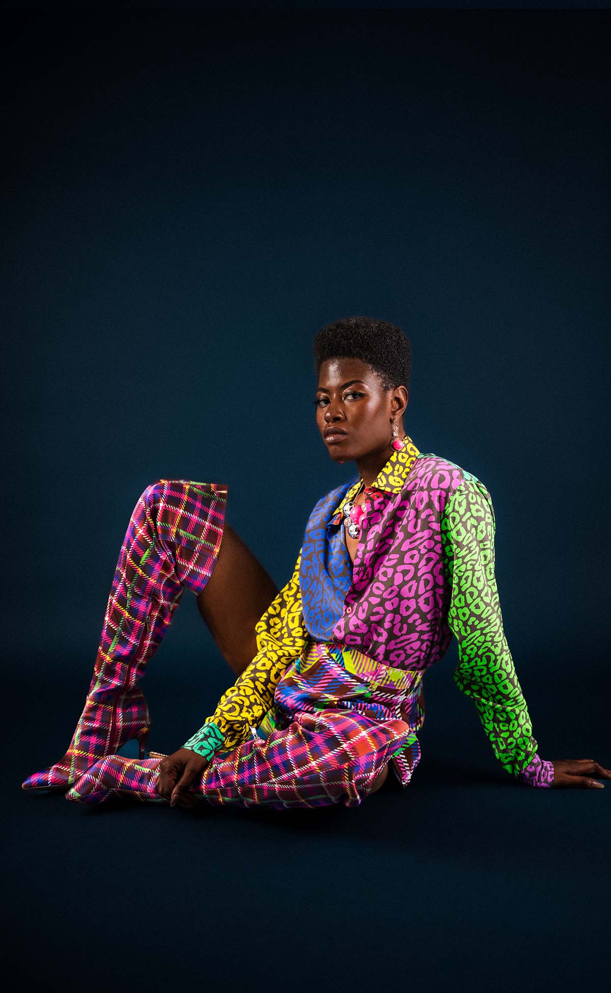 BruceGlen x Madamette Chocolate Plaid Thigh High Boot - PREORDER