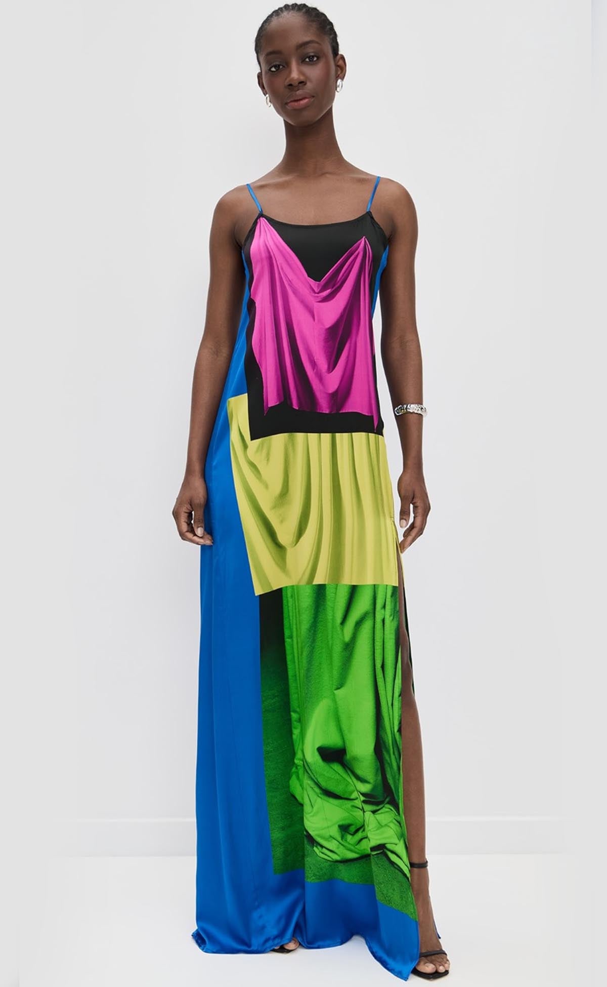 Drape Maxi Slip Dress