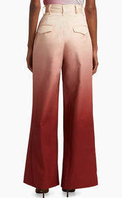 Oxblood Ombre Wide Leg Trousers