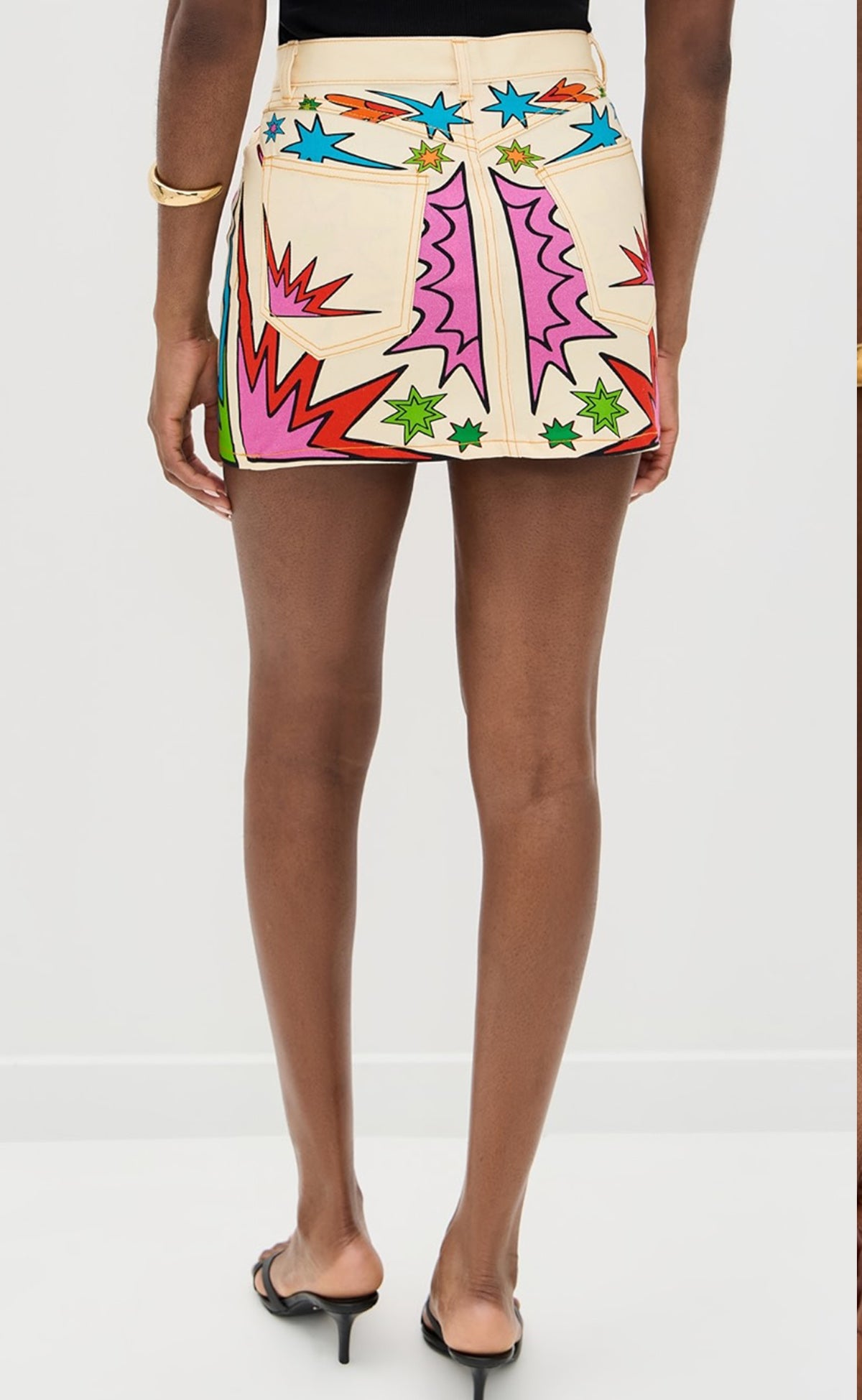 Play Print Denim Mini Skirt