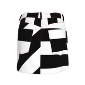 Black and White Striped Denim Mini Skirt