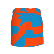 Blue and Orange Striped Denim Mini Skirt