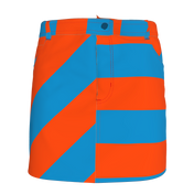 Blue and Orange Striped Denim Mini Skirt