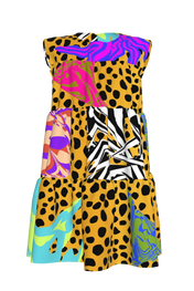 BruceGlen Cheetah Scramble Tiered Dress