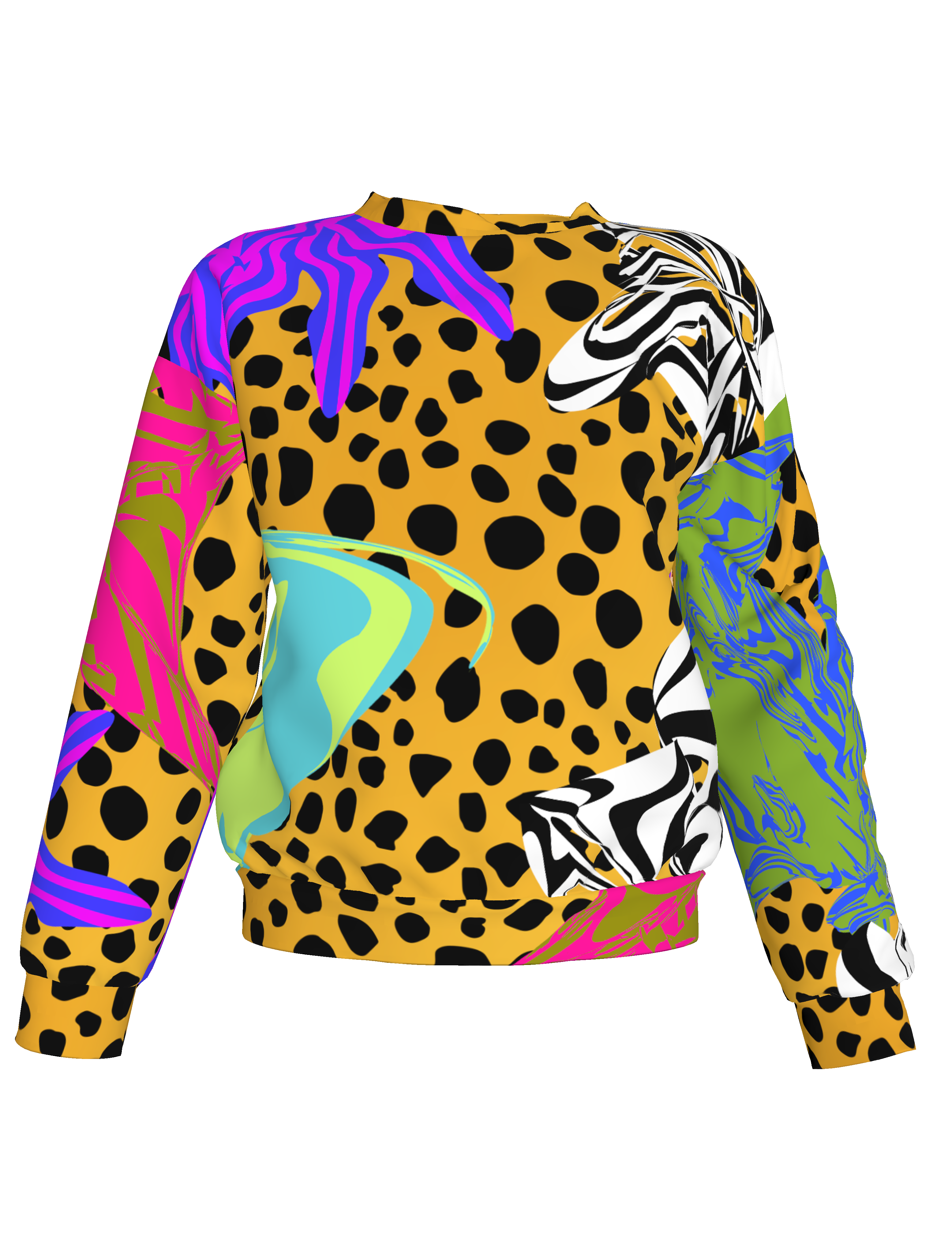 BruceGlen Cheetah Scramble Kid's Crew Neck Sweatshirt