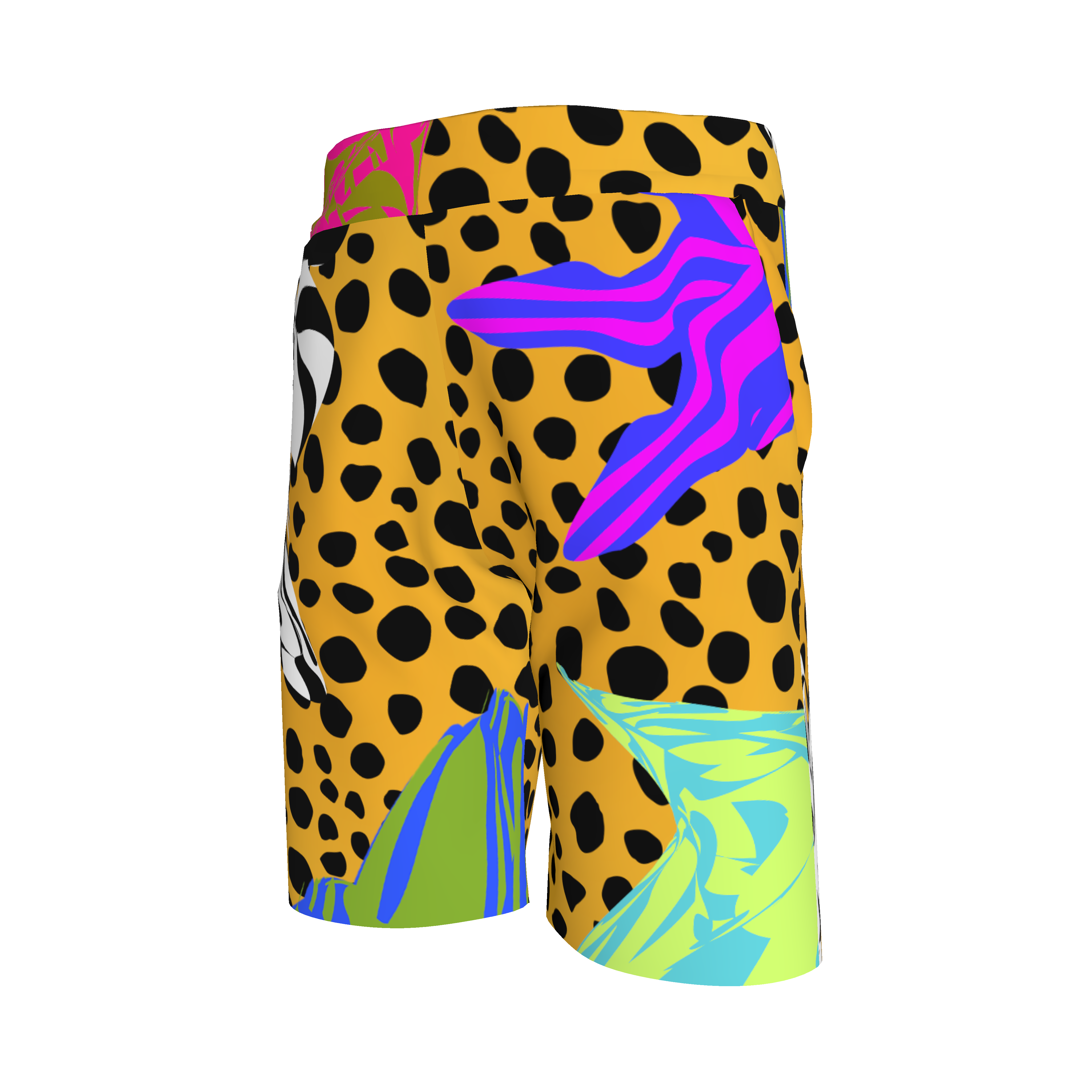 BruceGlen Cheetah Scramble French Terry Shorts