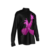 Black Gloved One Stretch Silk Button-Up