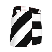 Black and White Striped Denim Mini Skirt