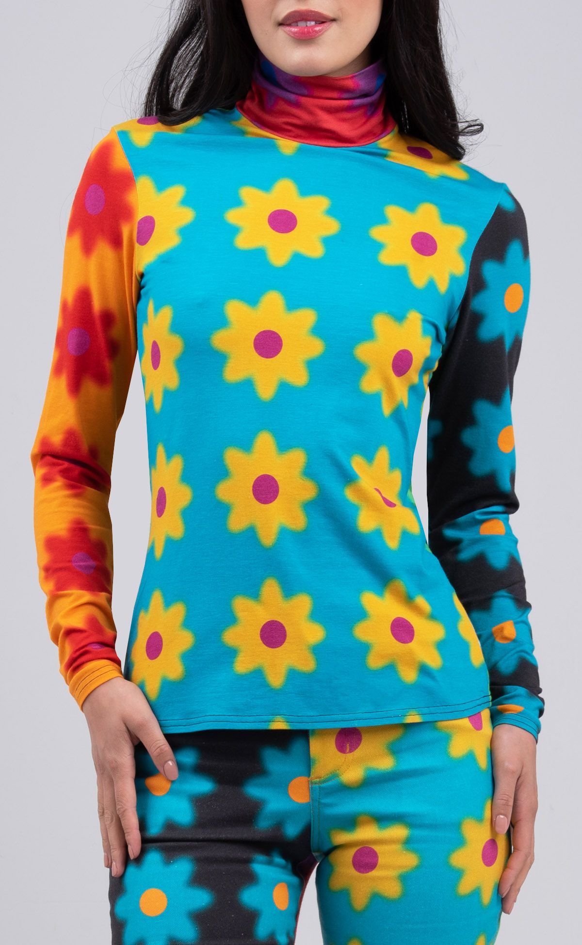 Mixed Poppy Turtleneck