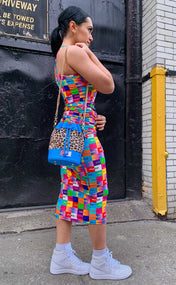 "Happy" Racer Back Ruched Tank Dress