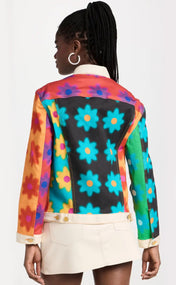 Mixed Poppy Unisex Denim Jacket