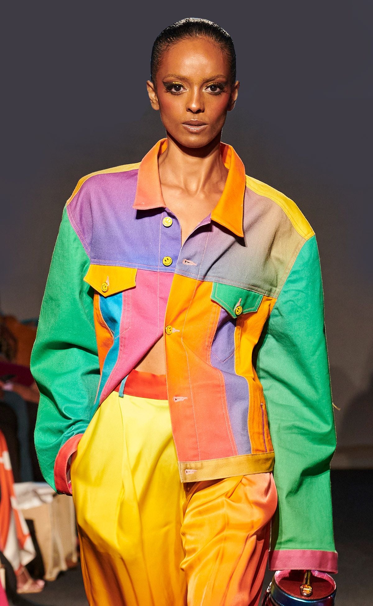 Rainbow Gradient Denim Jacket bruceglen BruceGlen