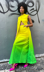 Limeade Ombre Maxi Sleeveless Denim Jacket