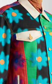 Mixed Poppy Unisex Denim Jacket