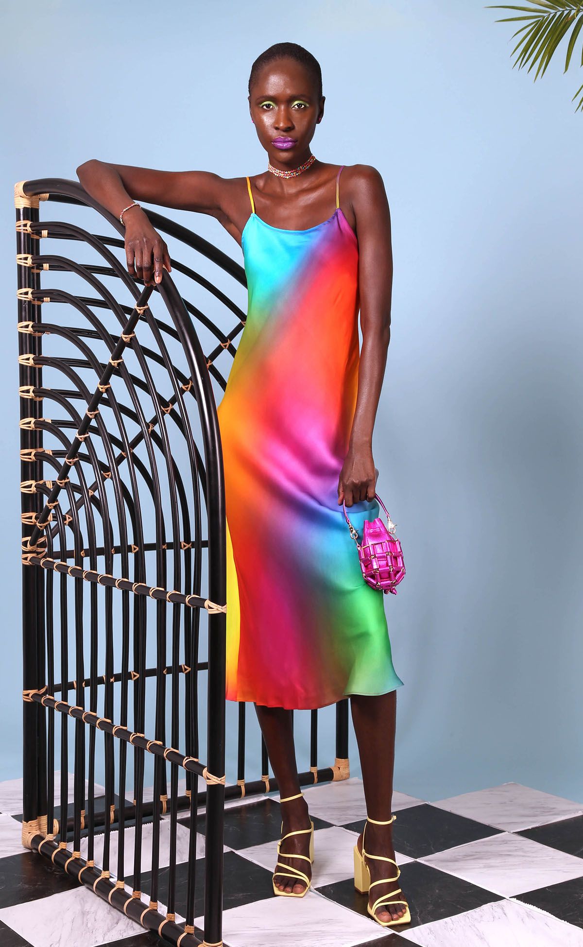 Rainbow Gradient Silk Slip Dress – BruceGlen