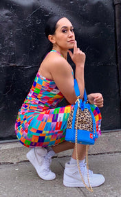 "Happy" Racer Back Ruched Tank Dress