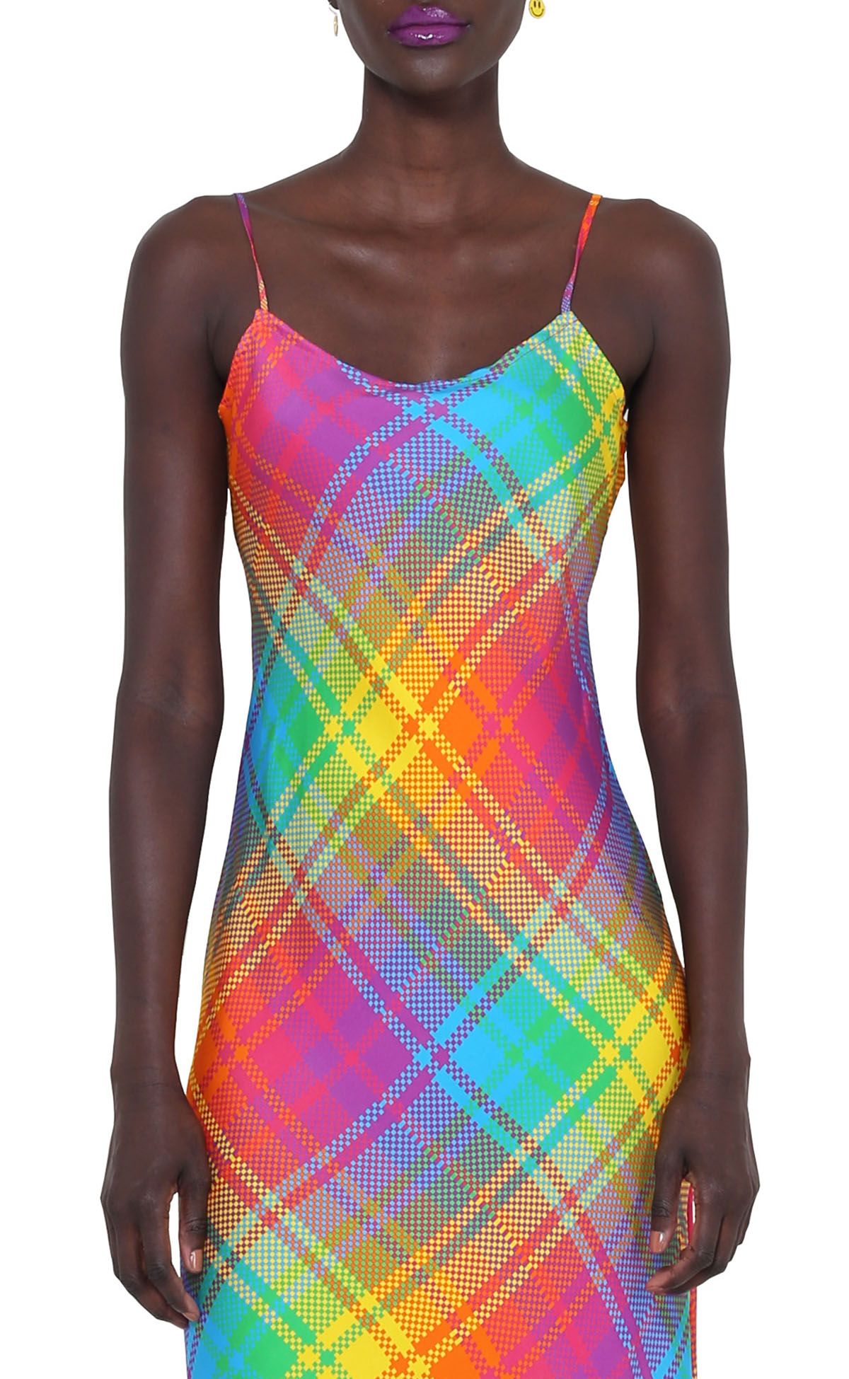 Rainbow Plaid Tie Strap Dress – Little Louanne