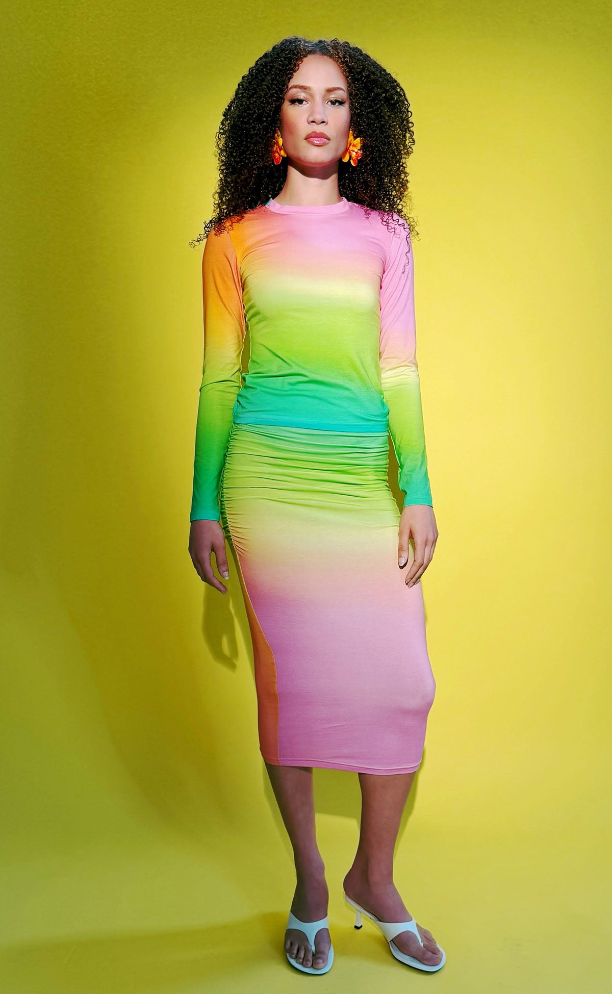 Strawberry Matcha Side Ruched Skirt