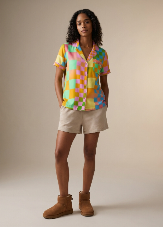 Psycheck Pajama Short Sleeve Shirt