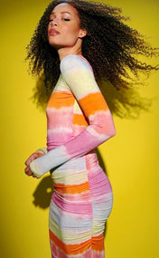 Tie Dye Stripe Long Sleeve Tee