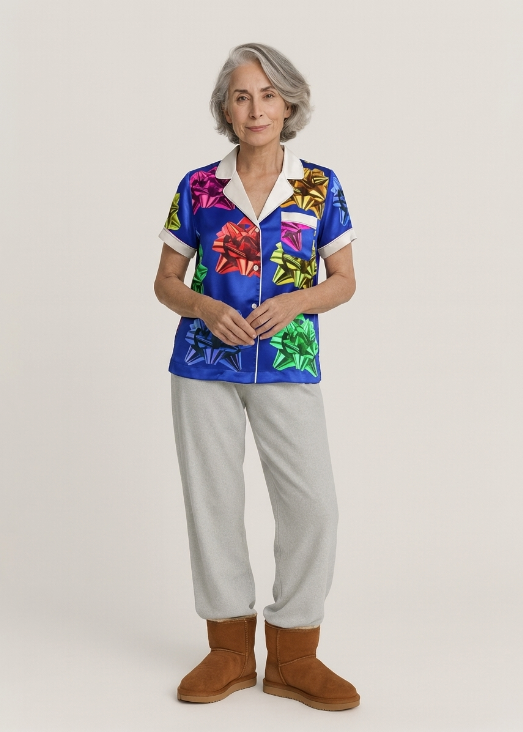 Gift Silk Short Sleeve Pajama Top