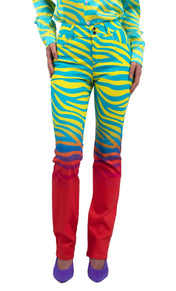 Neon Zebra Flare Jean