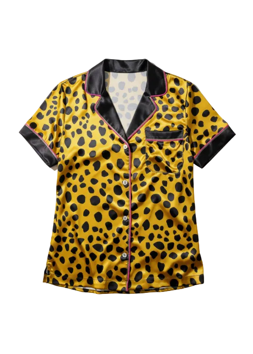 Cheetah Dots Pajama Short Sleeve Shirt