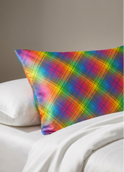 Rainbow Plaid Pillowcase