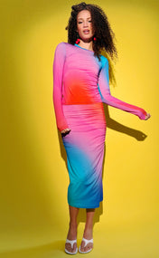 Aurora Borealis Side Ruched Skirt