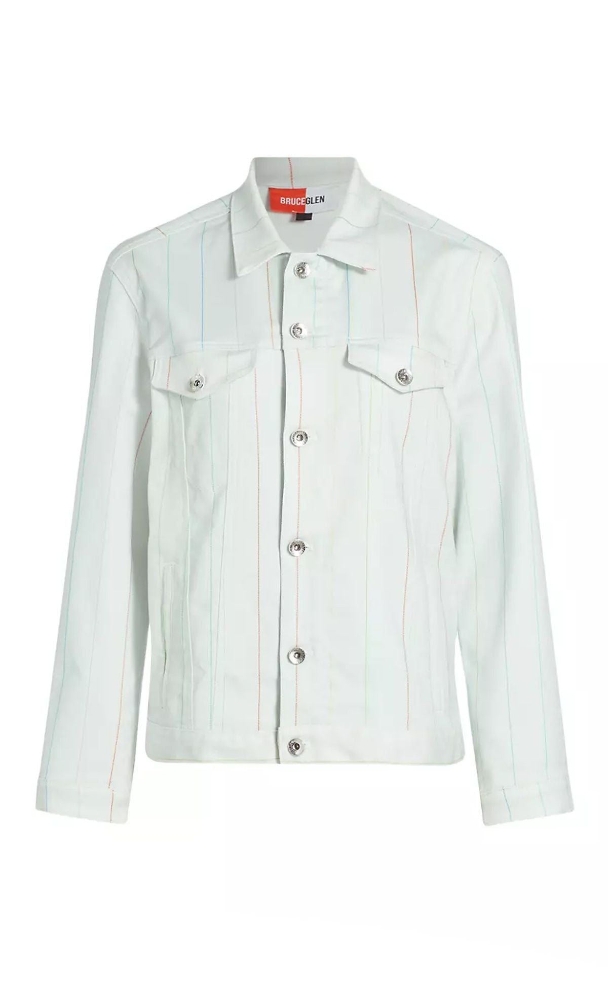 White Pinstripe Denim Jacket