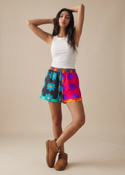 Mixed Poppy Drawstring Short