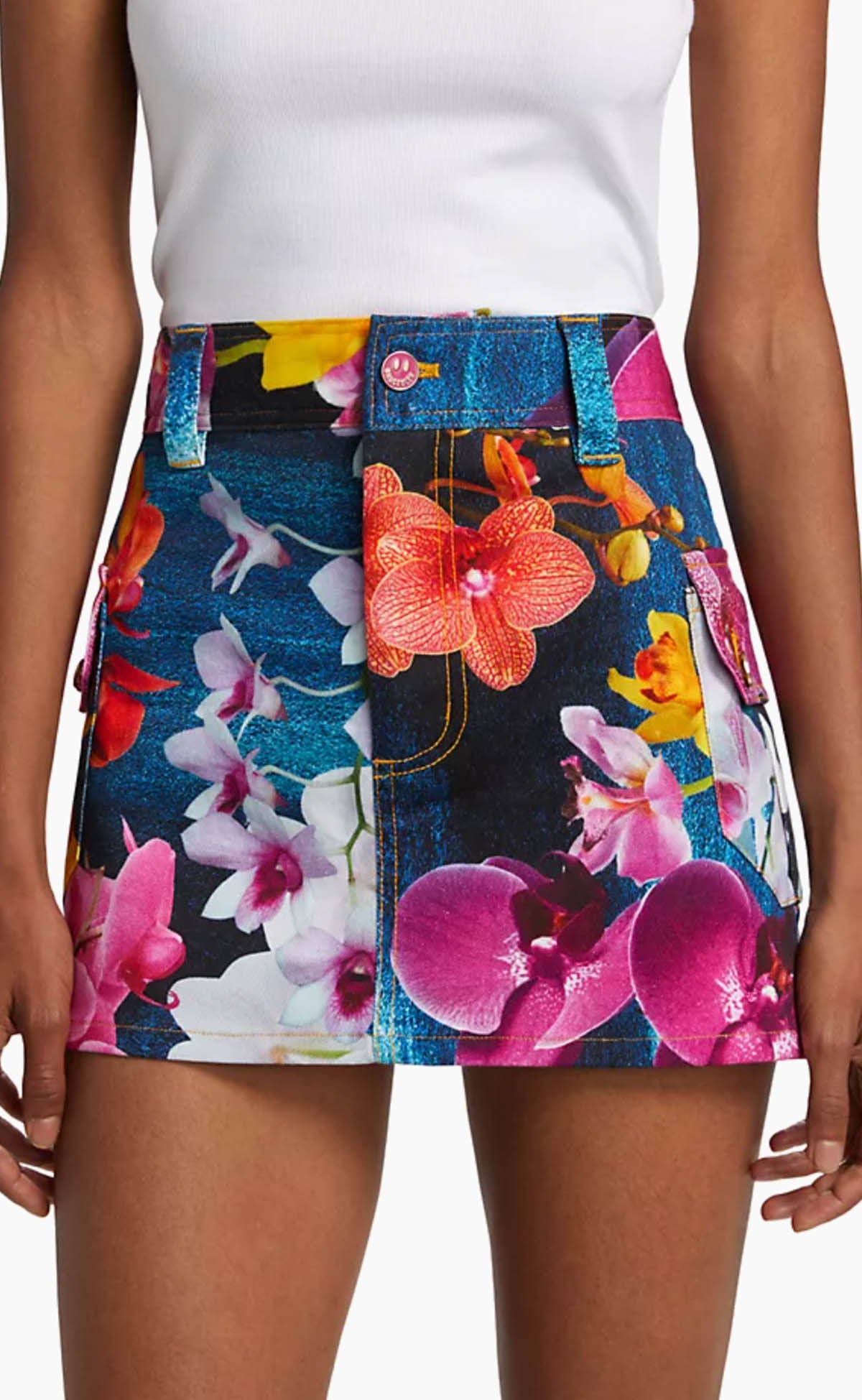 Orchid Denim Cargo Skirt