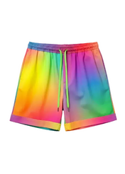 Rainbow Gradient Pajama Shorts