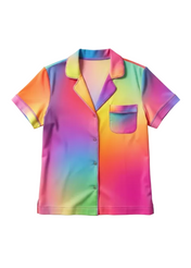 Rainbow Gradient Short Sleeve Pajama Top