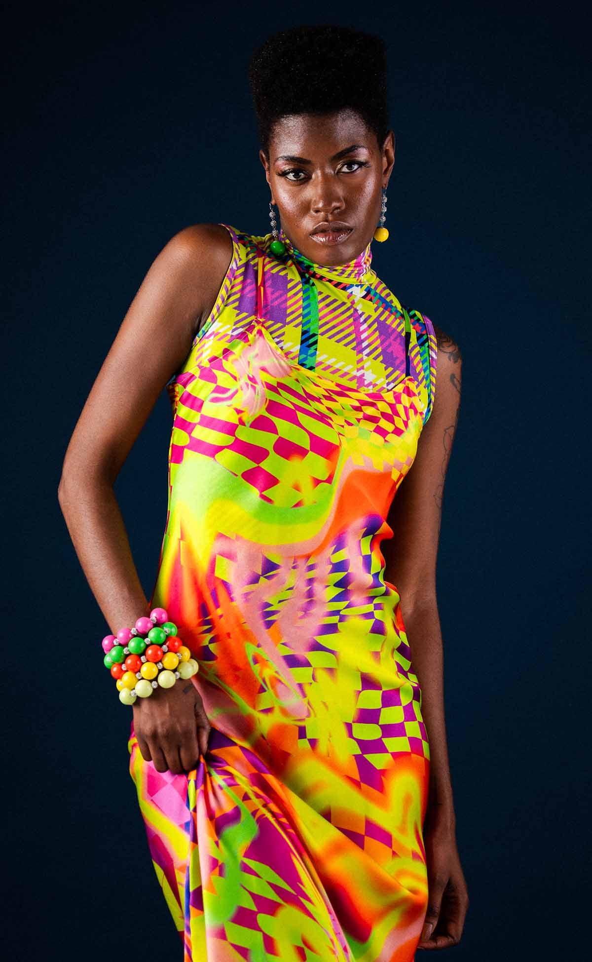 Acid Dream Silk Slip Dress
