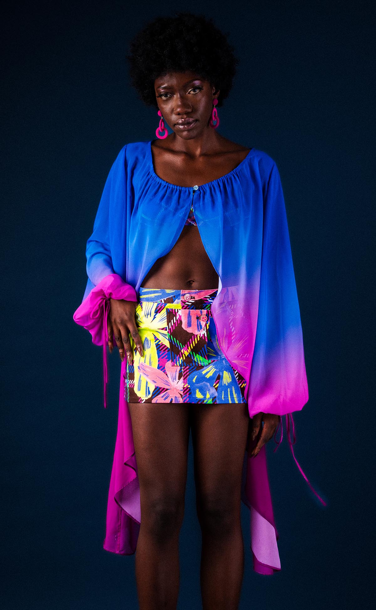 Raspberry Angel Silk Chiffon Top- PREORDER