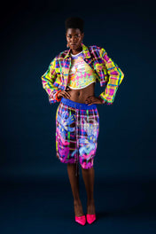Chocolate Plaid Wildflower Basketball Shorts