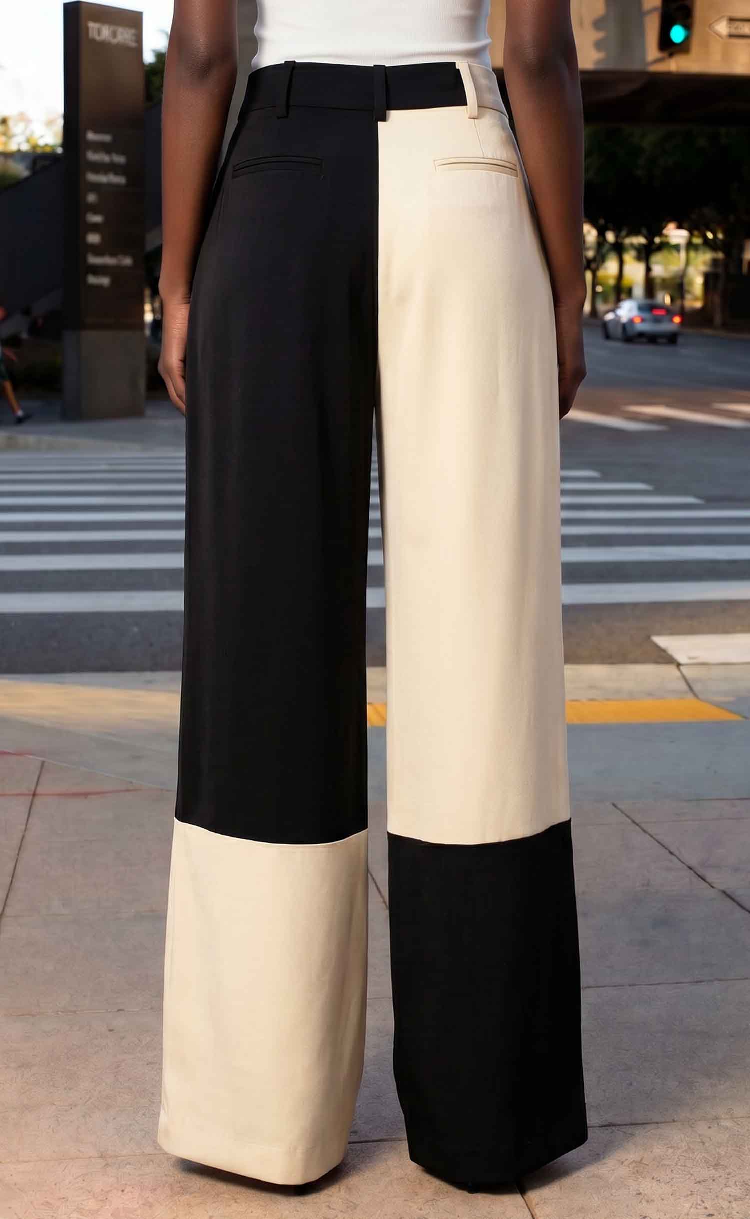 Ebony and Ivory Wide Leg Trouser
