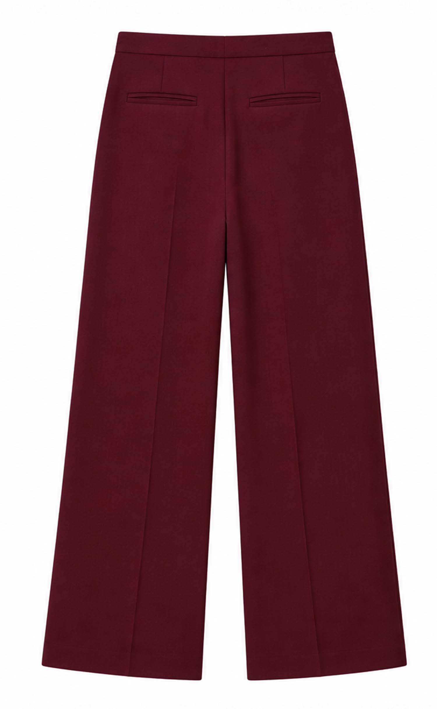 Maroon High Waist Wide Leg Pant
