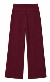 Maroon High Waist Wide Leg Pant