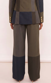 Mixed Pinstripe Wide Leg Pants