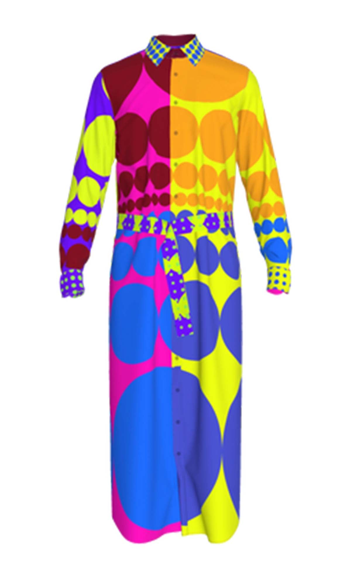 Big Dot Maxi Shirt Dress