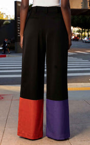 Color Block Wide Leg Trouser
