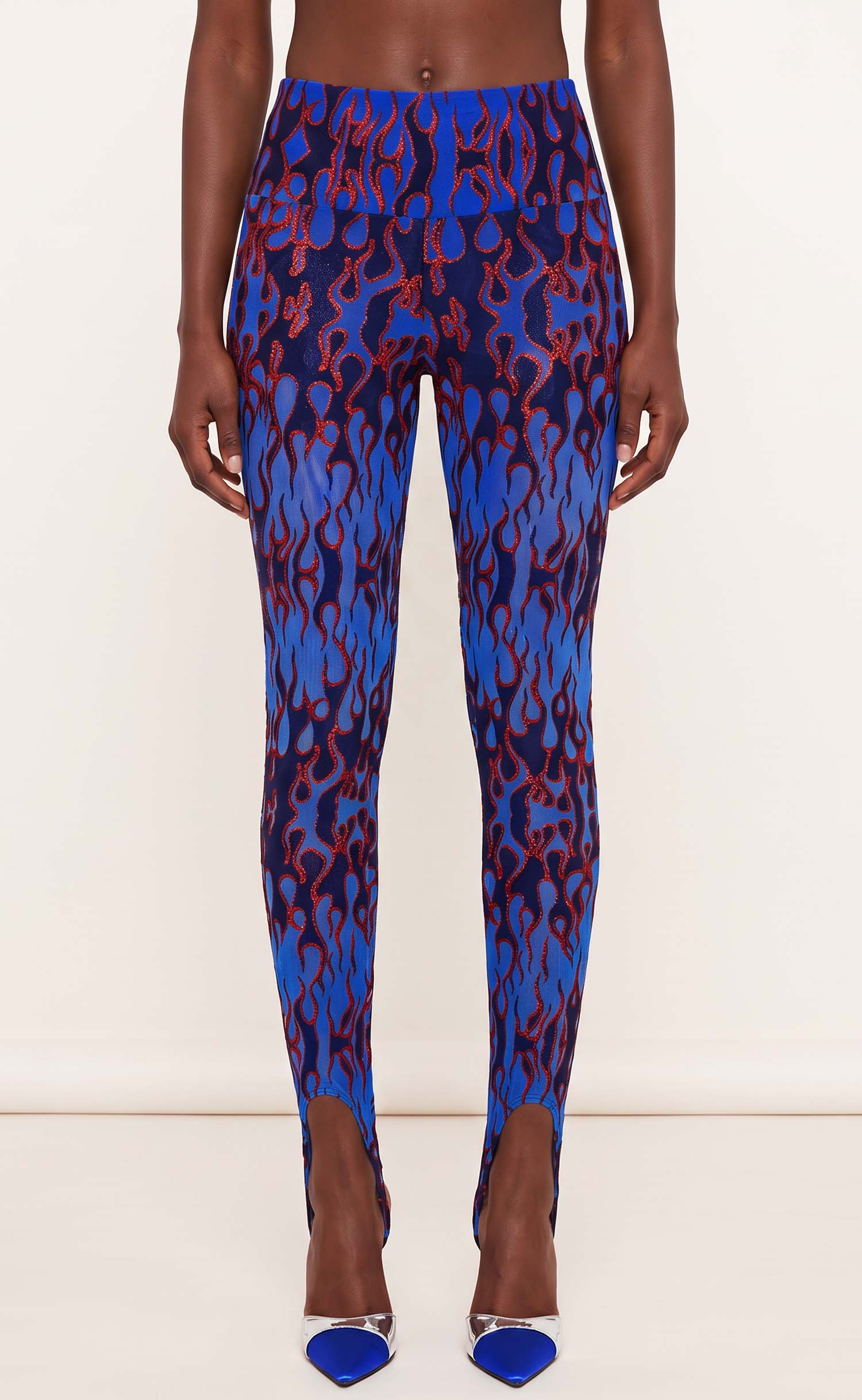 Blue Flame Power Mesh Stirrup Leggings