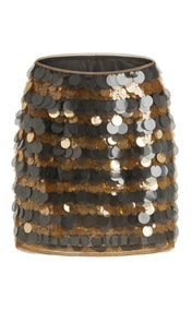 Striped Sequin Mini Skirt