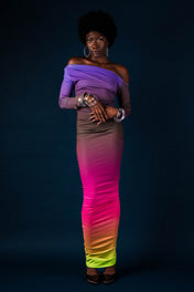 Chocolate Raspberry Ruched Maxi Dress - PREORDER