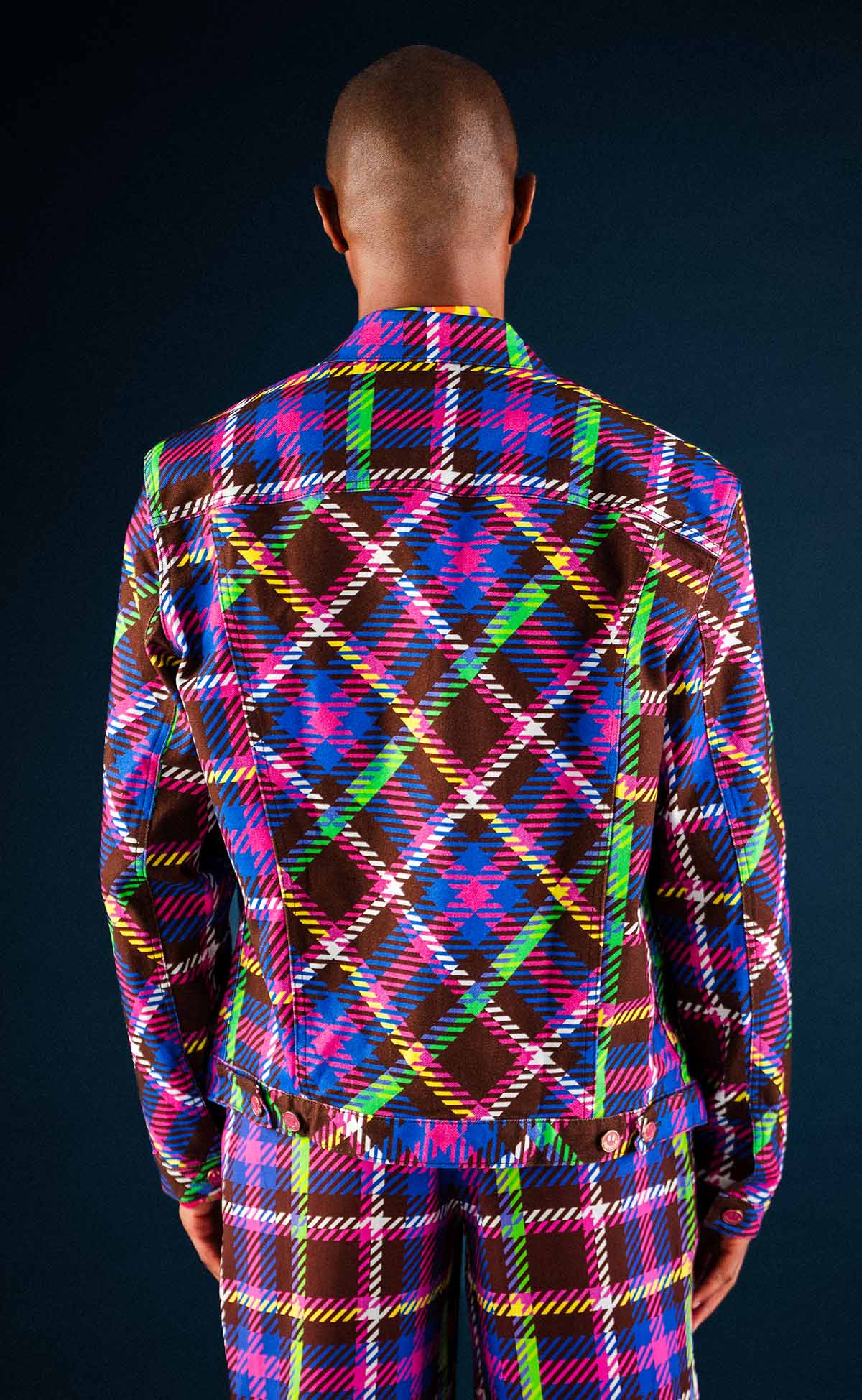 Chocolate Plaid Denim Jacket